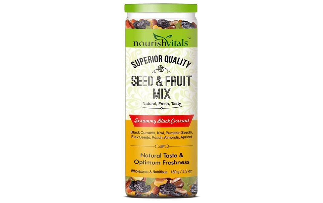 NourishVitals Seed & Fruit Mix Scrummy Black Currant   Jar  150 grams